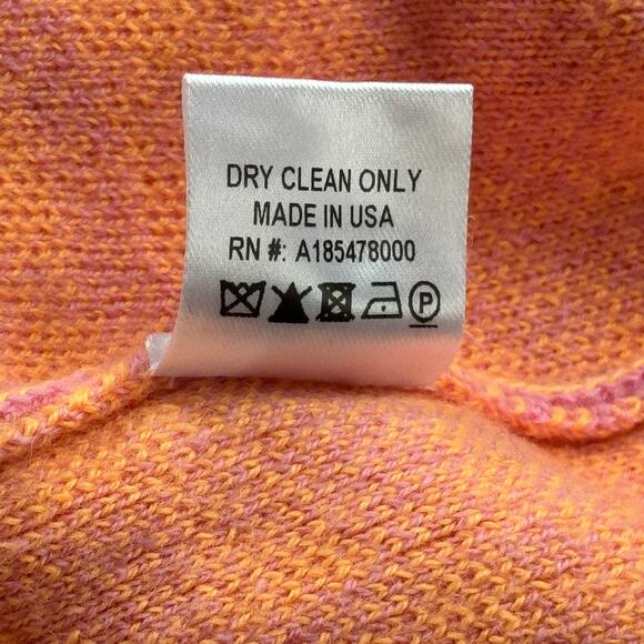 Brandon Maxwell Floral Gingham‎ Wool Crewneck Sweater Pink Orange Size Large - Picture 9 of 9